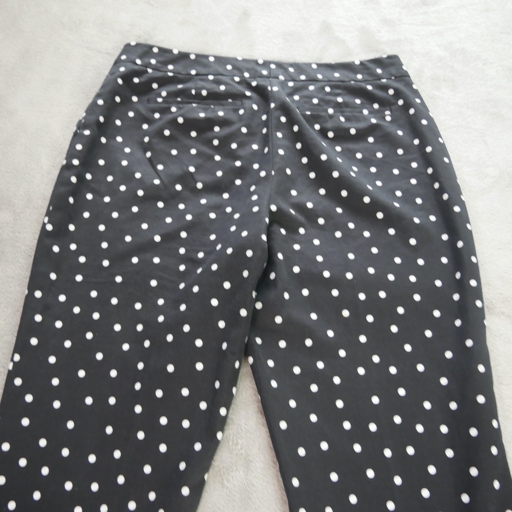 Halogen Taylor Fit Womens 4 Petite Black White Polka Dot Pants - Picture 6 of 11